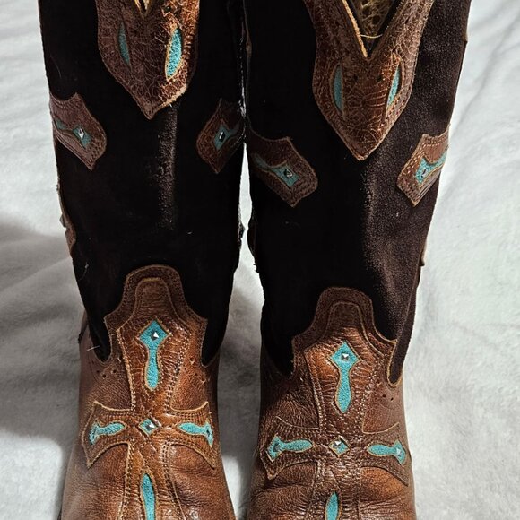 Ariat 10007857 Tawny Brown Heavenly Cross Overlay Cowgirl Boots Women's US 10 B - Picture 2 of 10